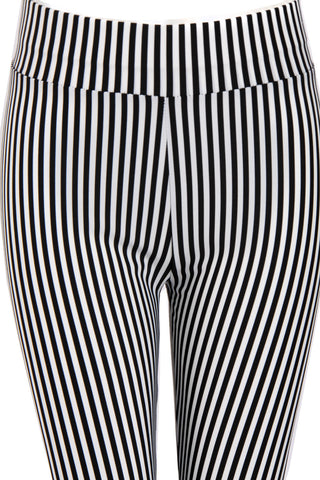 Black and White High Waisted Stripe Skinny Legging