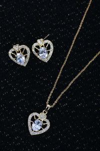 Cubic Zirconia Heart Earring Sets