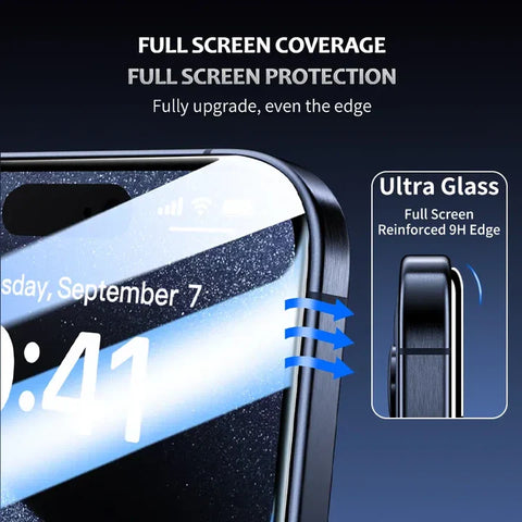 9H Tempered Glass Screen Protector – Full Cover for iPhone 12/13/14/15/16