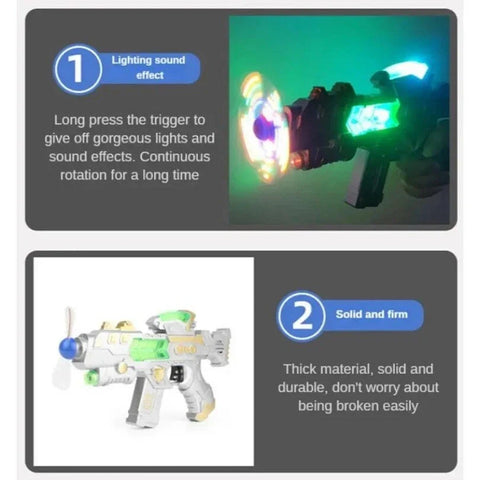 YSAMAX Electric Music Bubble Gun – 8-Tone Rotating Outdoor Toy