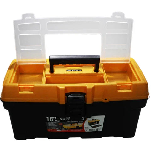 Mega Tool Box – 16″ Sturdy Storage with Carry Handle