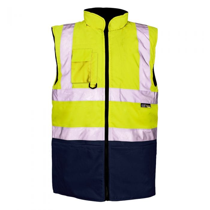 Hi vis Bodywarmer Yellow/Navy