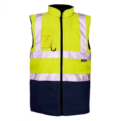 Hi vis Bodywarmer Yellow/Navy
