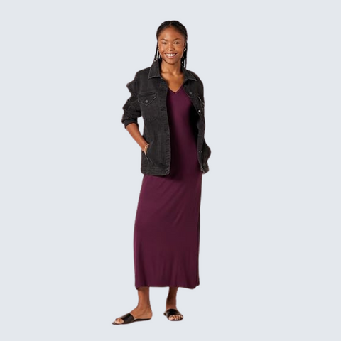 Womens Jersey Maxi-Length Dress