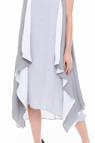 Double Layered Waterfall Floaty Sleeveless Waistcoat Jacket