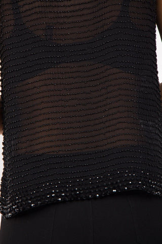 Embellished Beaded Halter Neck Sleeveless Top