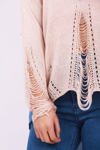 Lightweight Knitted Rip Detail Jumper