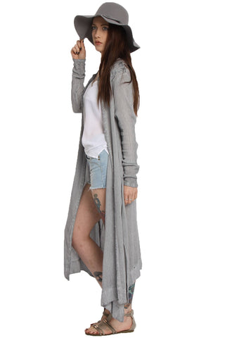 Maxi Shirt Dress With Embroidery And Side Split