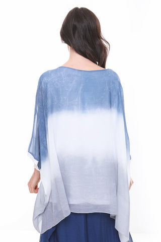 Mixed Flowers Print Watercolour Paint Design Floaty Batwing Top