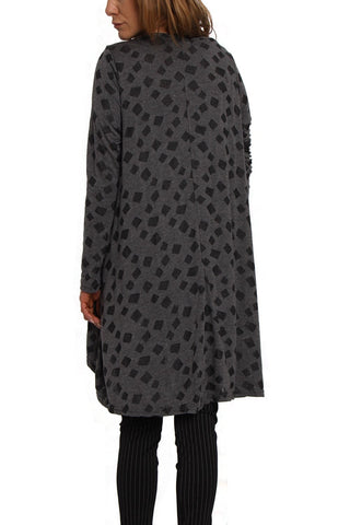 Oversized Printed Drape Neck Top