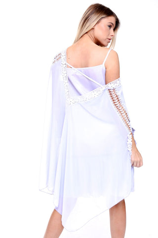 Oversized Crochet Layered Slit Kaftan Vest Top