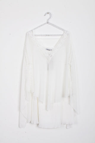 Oversized Crochet Layered Slit Kaftan Vest Top