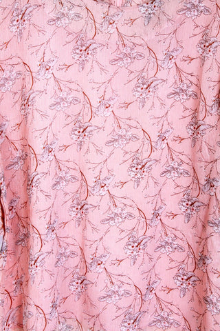 Pink Floral Print Chiffon Floaty Blouse Top