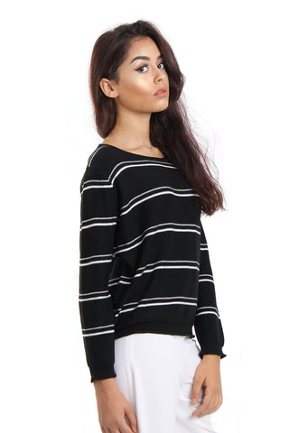 Stripe Knitted Round Neck Jumper