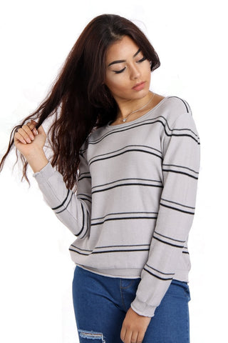 Stripe Knitted Round Neck Jumper