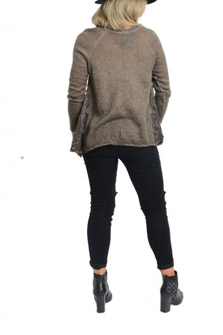 Swing Top With Floral Embroidered Side Panels