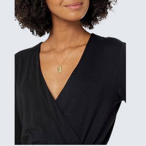 Britianmall Essentials Womens Knit Surplice Jumpsuit