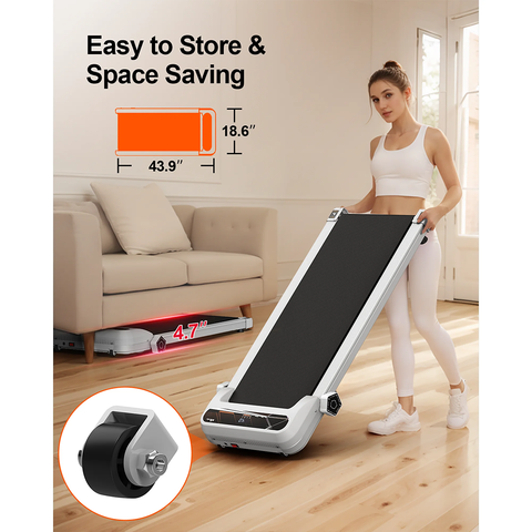 Compact Under Desk Walking Treadmill with Digital Display for Home & Office