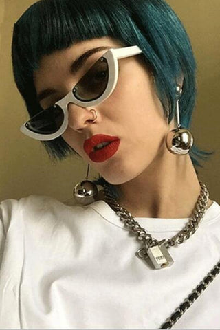 Celeb Inspired Half Frame Cat Eye Sunglasses