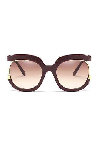 Oversized Square Cut Out Gradient Sunglasses