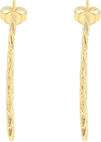 Yellow Gold Plated Spike Tube Half-Hoop Earrings