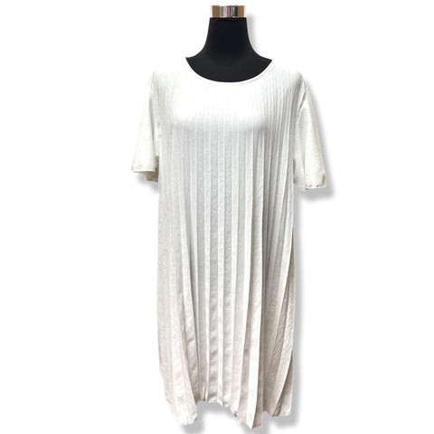 Ivory Whisper Accordion Sleeve Dress