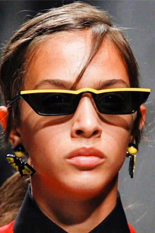 Designer Small Square Stripe Sunglasses