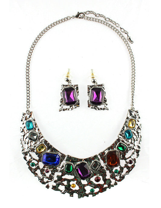 Netting Collar Necklace Set - Multi