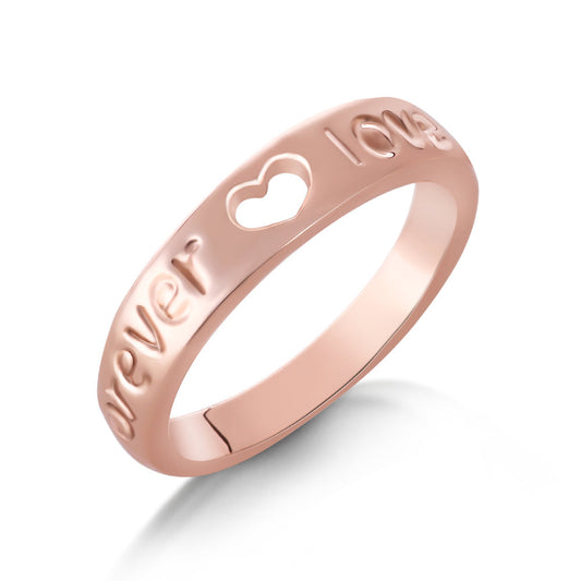 Classic 'Forever Love' Rose Gold Ring
